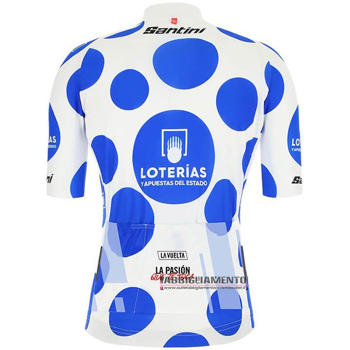 Abbigliamento Vuelta Espana 2020 Manica Corta e Pantaloncino Con Bretelle Blu Bianco - Clicca l'immagine per chiudere